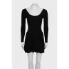 Black dress made of wool and silk