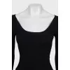 Black dress made of wool and silk