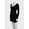 Black dress made of wool and silk