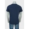 Dark blue men's T-shirt with a green dragon