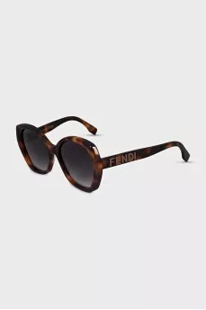 Printed square frame sunglasses