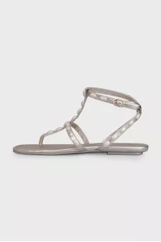 Pearlita silver sandals
