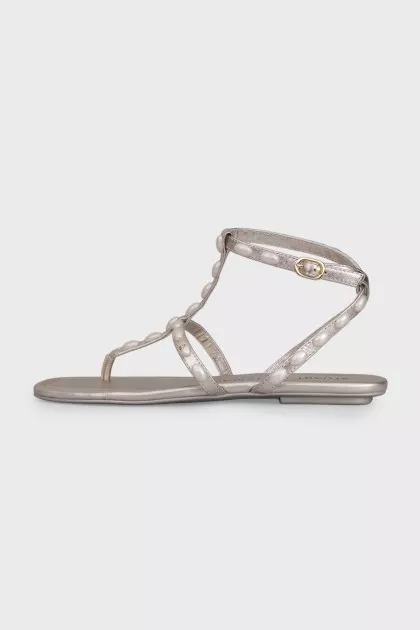 Pearlita silver sandals