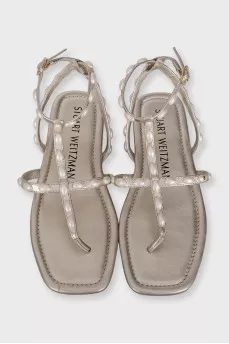 Pearlita silver sandals