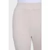 Beige sports tapered trousers