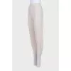 Beige sports tapered trousers