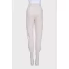 Beige sports tapered trousers
