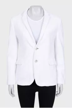 White single-breasted button-down jacket