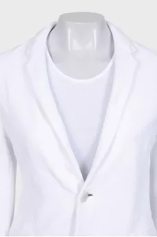White single-breasted button-down jacket