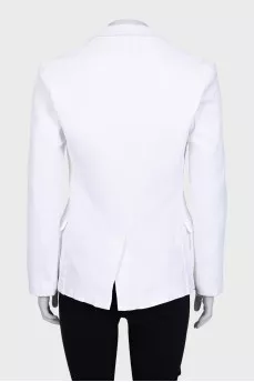 White single-breasted button-down jacket