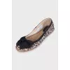 Animal print ballet flats with a bow