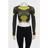 Cropped sports top with long sleeves