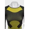 Cropped sports top with long sleeves