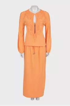 Orange dress with perforations