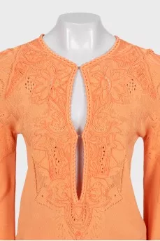 Orange dress with perforations