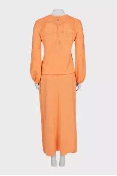 Orange dress with perforations