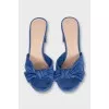 Blue suede mules