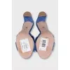 Blue suede mules