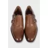 Men's brown monk shoes