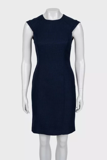 Black houndstooth print dress