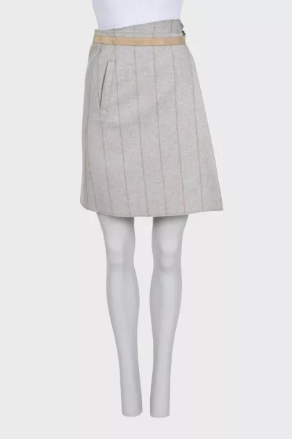 Cashmere skirt with belt