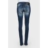 Square jeans blue on low landing