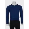 Men's blue wool pullover