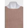 Beige suit with a tie-up top