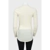 Milk jumper with golden metal buttons