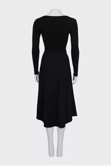 Black fitted dress with a V-neck