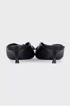 Кожаные мюли kitten heel