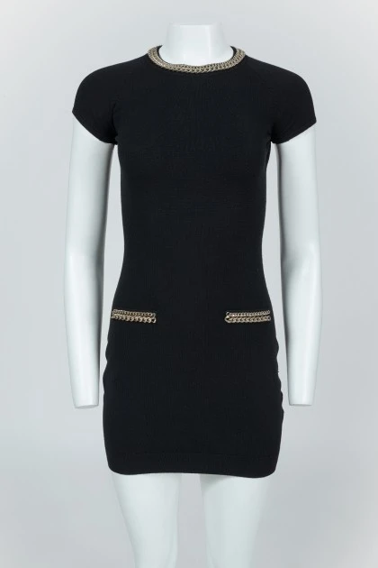 Black dress with silver chains