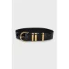Black patent leather belt