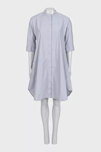 Blue dress with patch pockets