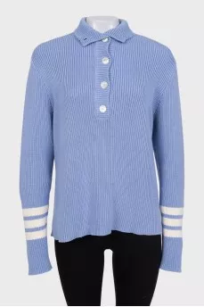 Blue pullover with buttons
