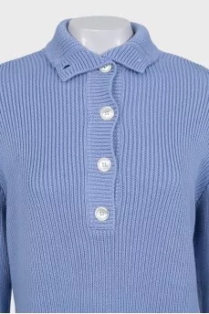 Blue pullover with buttons
