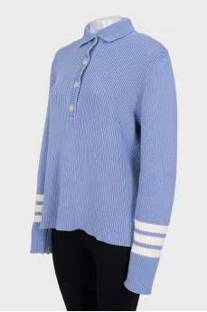 Blue pullover with buttons