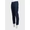 Men's dark blue mid-rise jeans