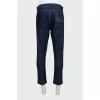 Men's dark blue mid-rise jeans