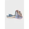 Denim lace-up sandals