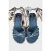 Denim lace-up sandals