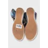 Denim lace-up sandals