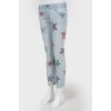 Star print jeans