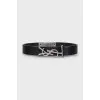 Black leather bracelet with logo