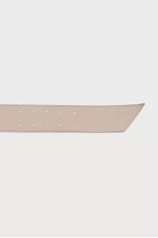 Wide leather belt with square buckle