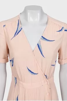 Beige dress with a cutout