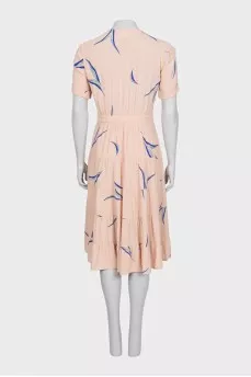 Beige dress with a cutout