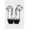 Leather sandals with chunky heels
