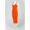 Orange tight -fitting dress on straps