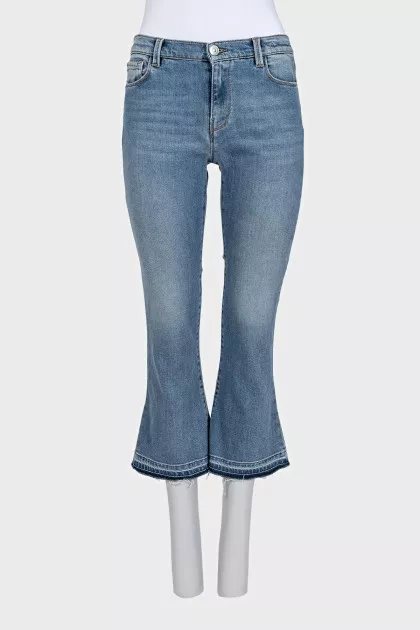 Flared jeans with a ripped effect